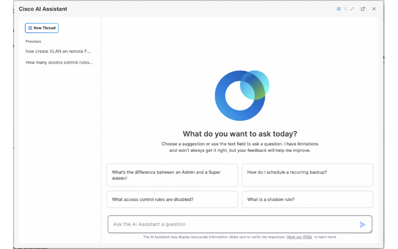 Cisco AI Assistant for Managing Firewall Policies